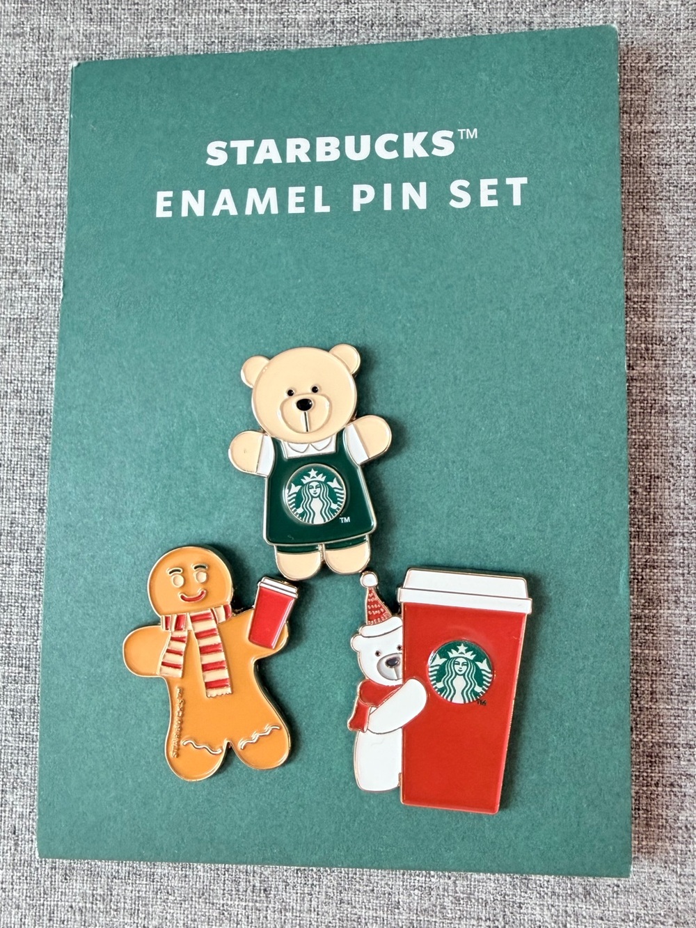Starbucks Collectible Pins Christmas Bearista Gingerbread Polar Bear Coffee NWT